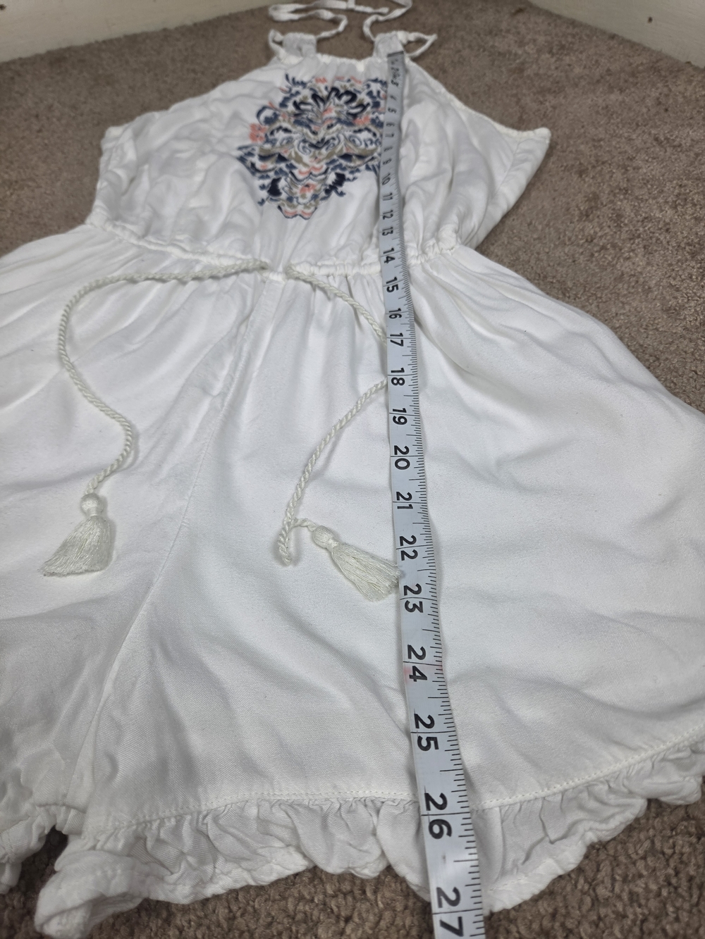 Hollister White Gauzy Halter Top with Subtle Embroidery - Picture 5 of 7